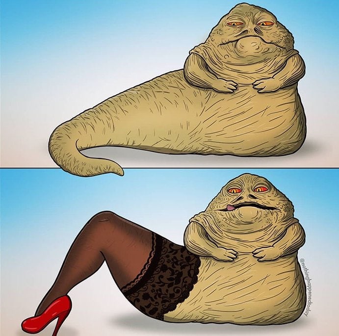 Jabba le Hutt a des visions.