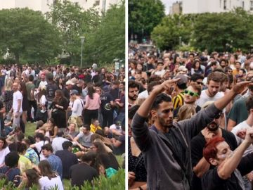 Des milliers de personnes se sont rassemblés à Paris pour fêter l'été, sans respecter les gestes barrières.
