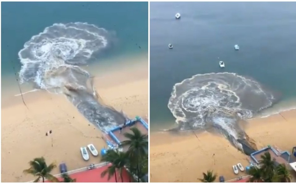 Les eaux des égouts se déversent sur la plage d'Acapulco.