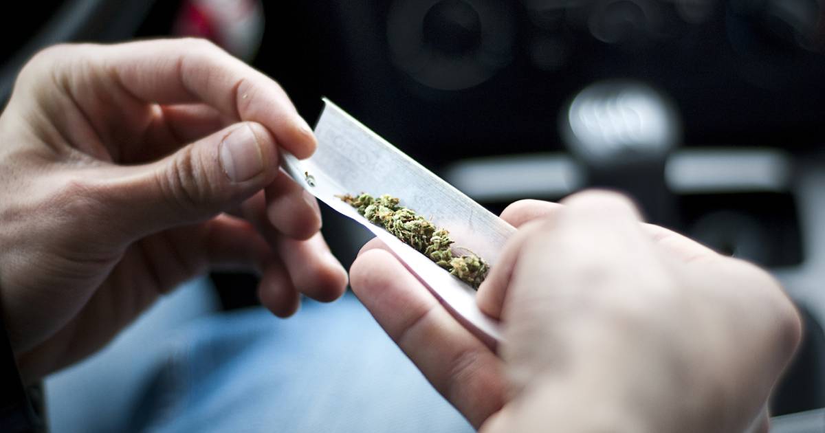 Un conducteur fumant du cannabis au volant.