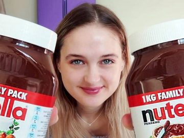 Nela Zisser avec des pots de Nutella