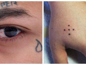 Des prisonniers avec leurs tatouages.