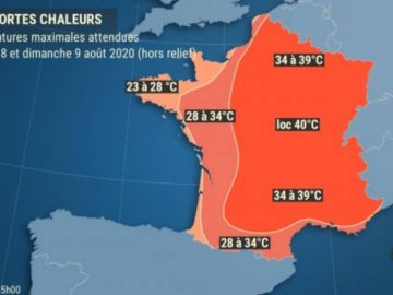 Météo-France place en alerte canicule 45 départements ce vendredi 07 août 2020.