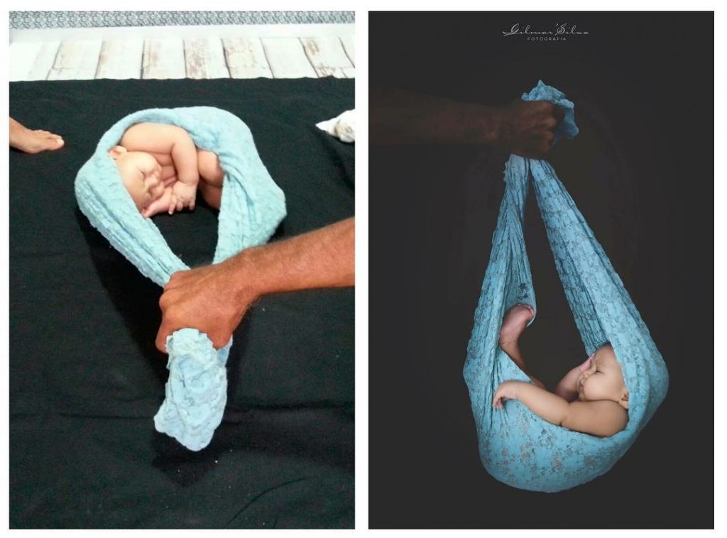 Une jolie photo de bébé mise en scène.