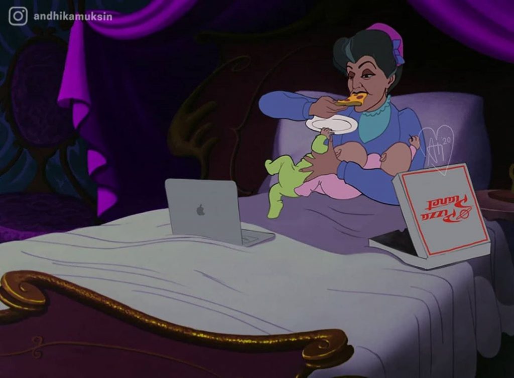 Andhika Muksin illustrations drôles princesses Disney vie réelle Marâtre