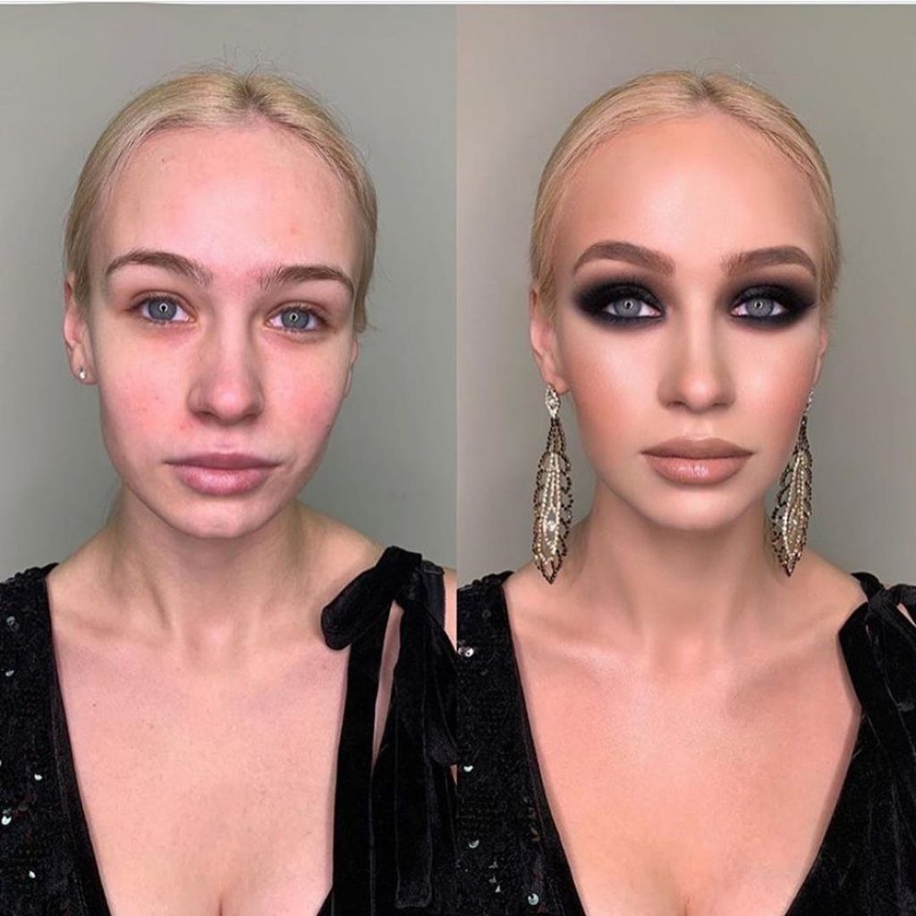 Une jeune femme embellie grâce au maquillage.