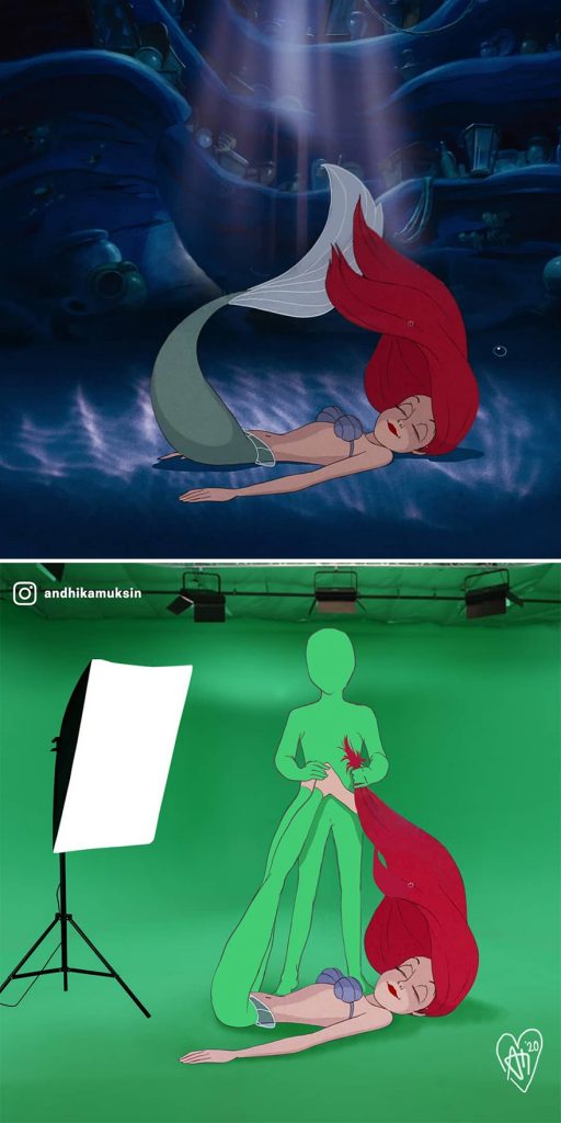 illustrations drôles making-of films Disney Andhika Muksin Ariel