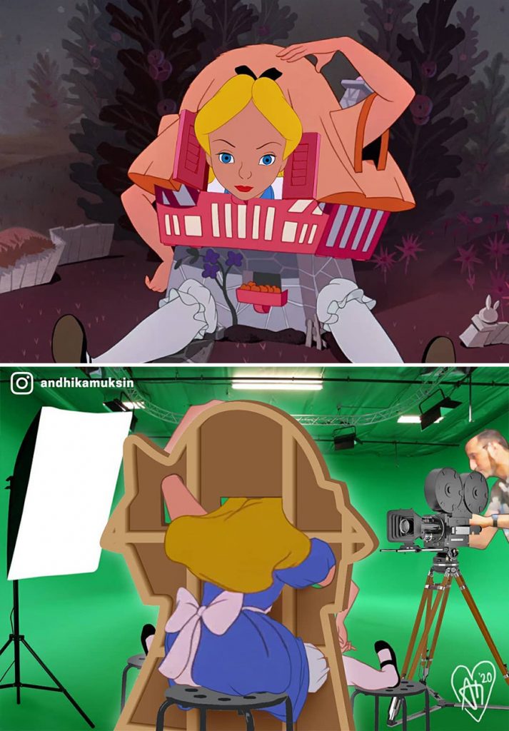 illustrations drôles making-of films Disney Andhika Muksin Alice