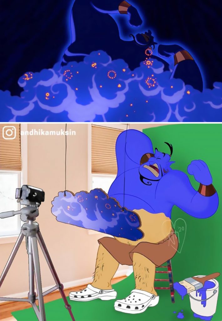 illustrations drôles making-of films Disney Andhika Muksin Génie