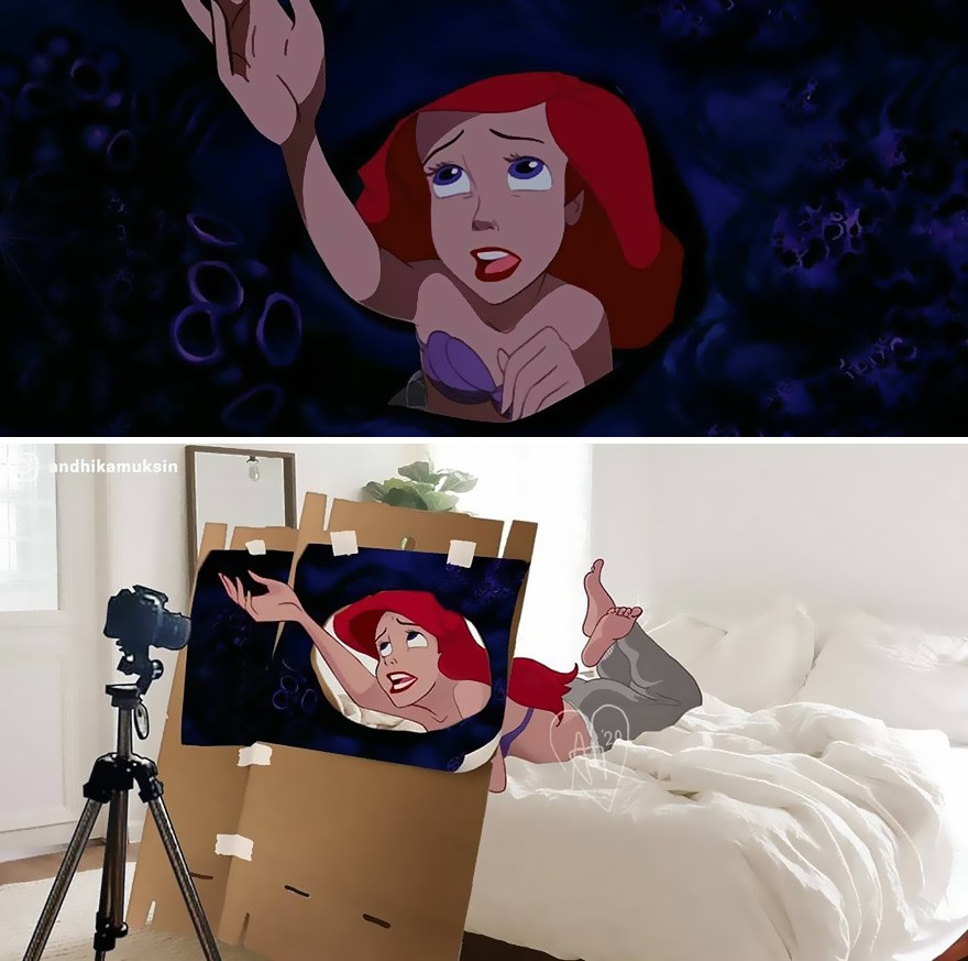 illustrations drôles making-of films Disney Andhika Muksin petite sirène