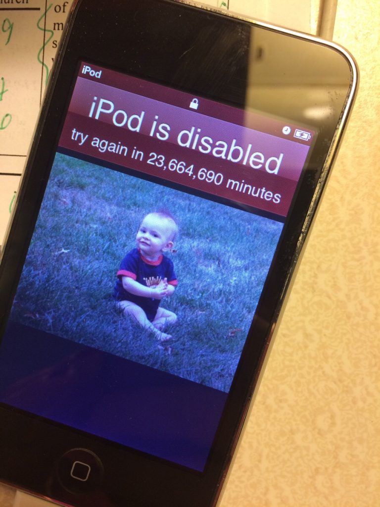 Un iPod bloqué par un enfant