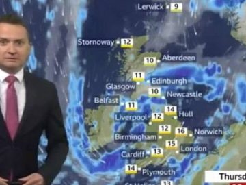 Matt Taylor présente la météo sur la BBC