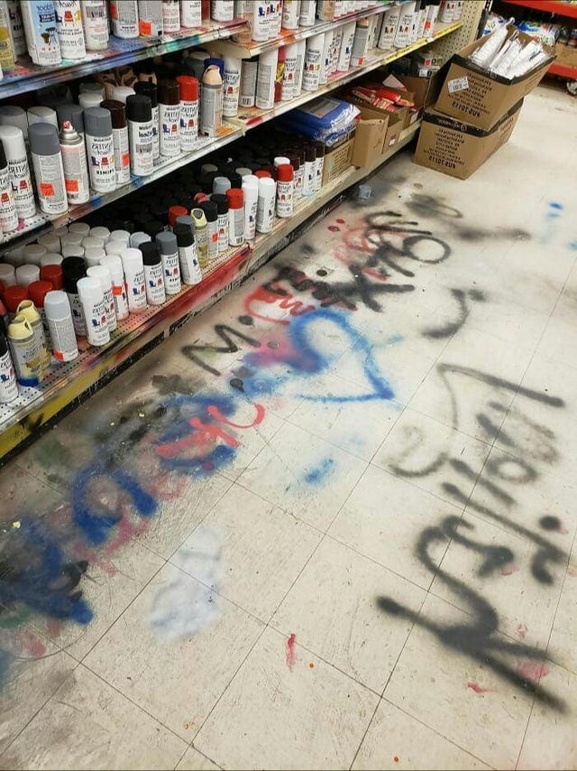 rayon supermarché vandalisé