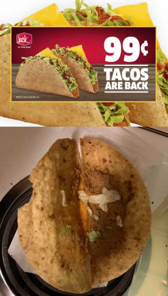 Un tacos presque sans ingrédients