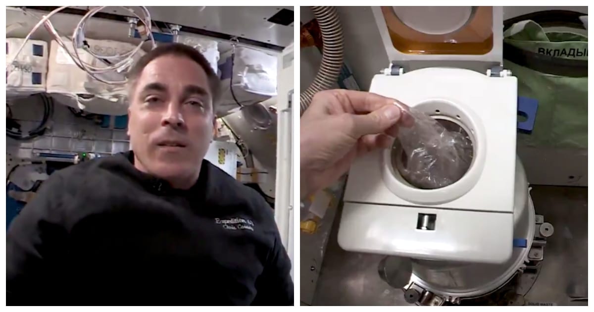 Chris Cassidy montre les WC dans l'espace