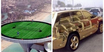 Dubaï : une voiture de luxe et un héliport