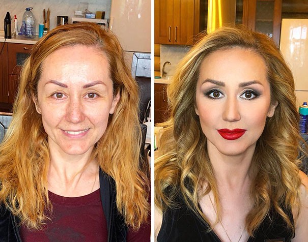 maquillage « effet Cendrillon » avant-après