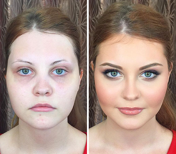 maquillage « effet Cendrillon » avant-après