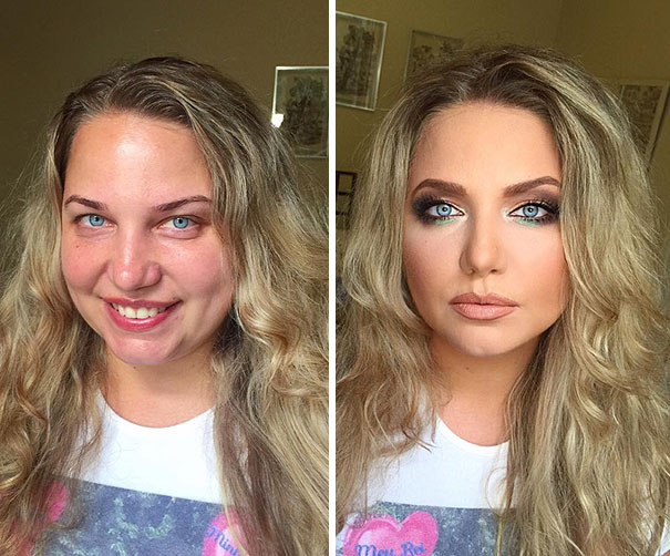 maquillage « effet Cendrillon » avant-après