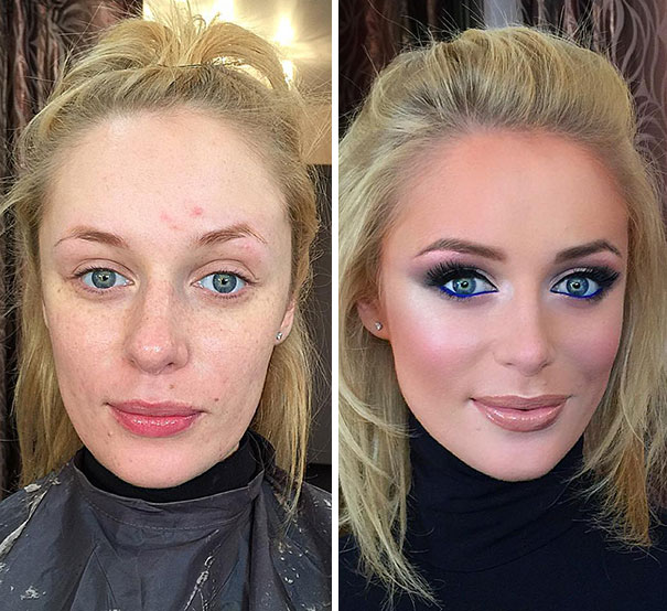 maquillage « effet Cendrillon » avant-après