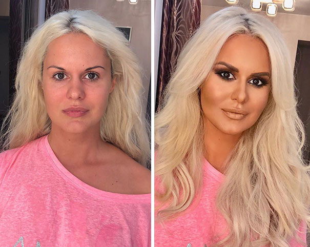 maquillage « effet Cendrillon » avant-après