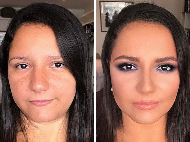 maquillage « effet Cendrillon » avant-après