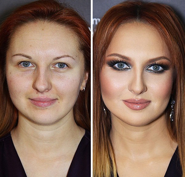 maquillage « effet Cendrillon » avant-après