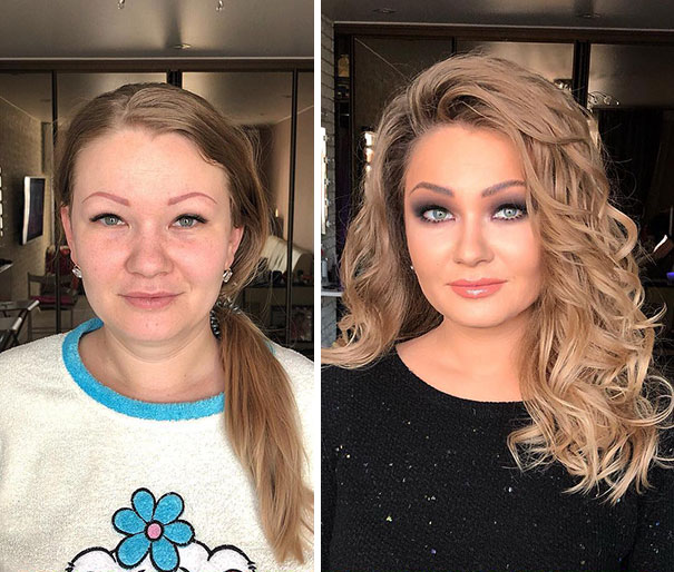 maquillage « effet Cendrillon » avant-après