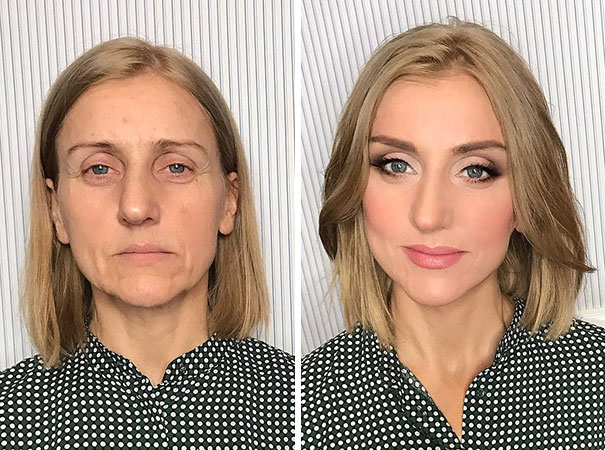 maquillage « effet Cendrillon » avant-après