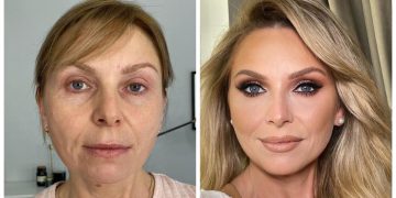 Une femme transformée par le maquillage