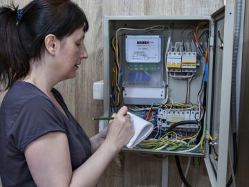 Un abonné edf avec son compteur électrique.