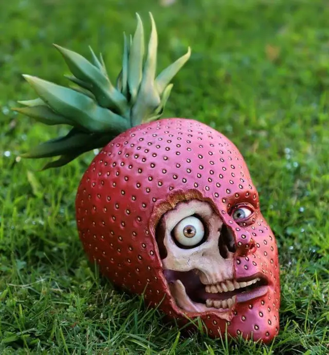 un crâne en forme de fraise