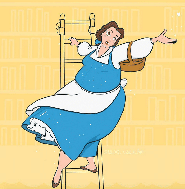 personnages féminins Disney avec kilos supplémentaires Belle