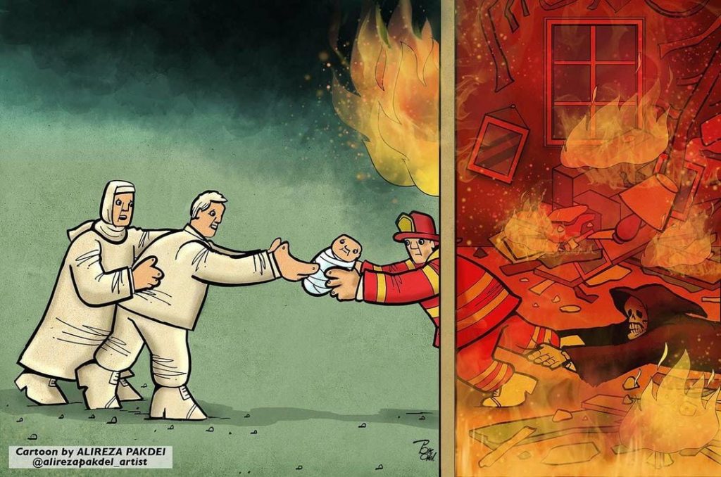 Dessin satirique d'Alireza Pakdel