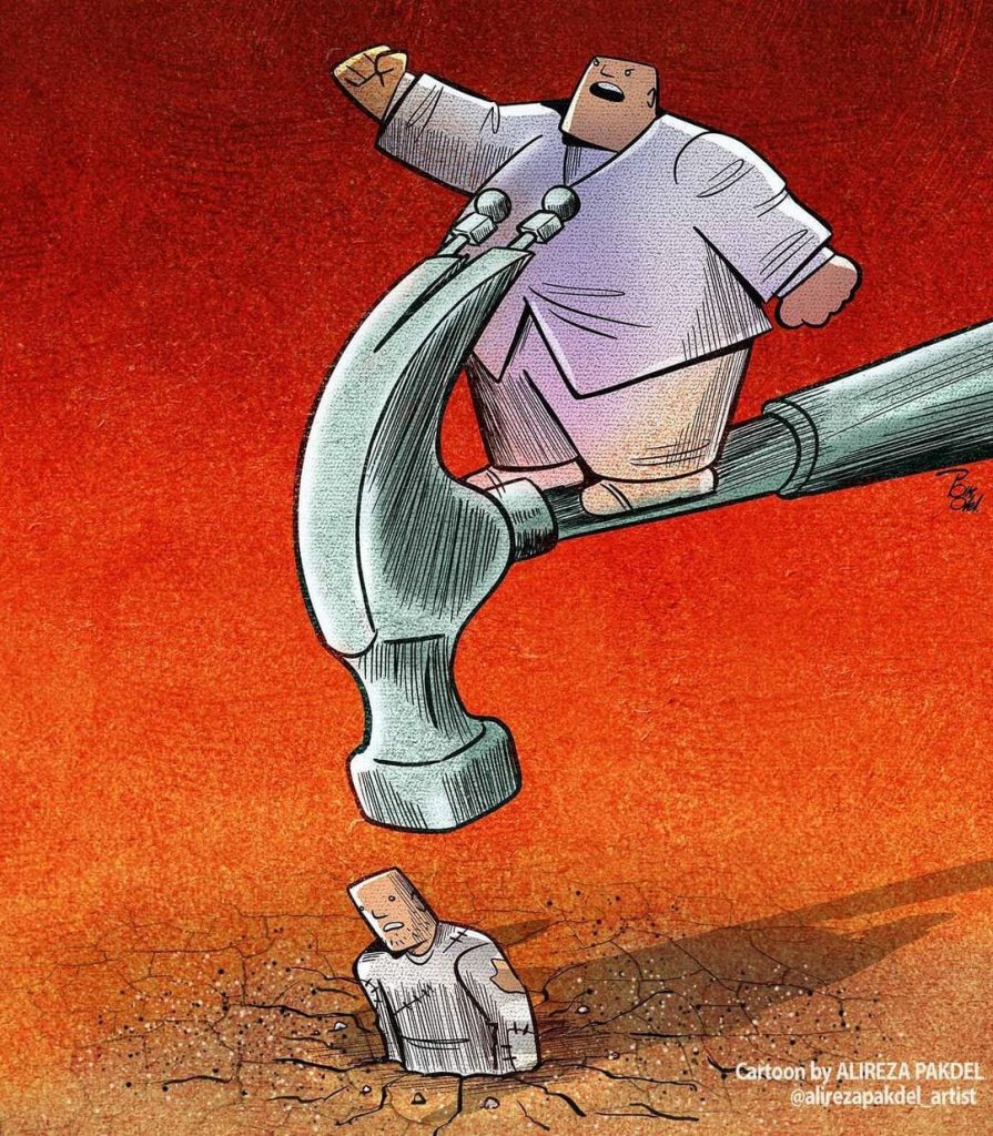 Dessin satirique d'Alireza Pakdel