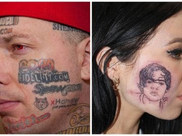 Personnes tatouées sur le visage