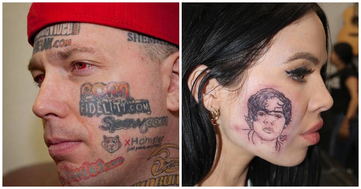 Personnes tatouées sur le visage