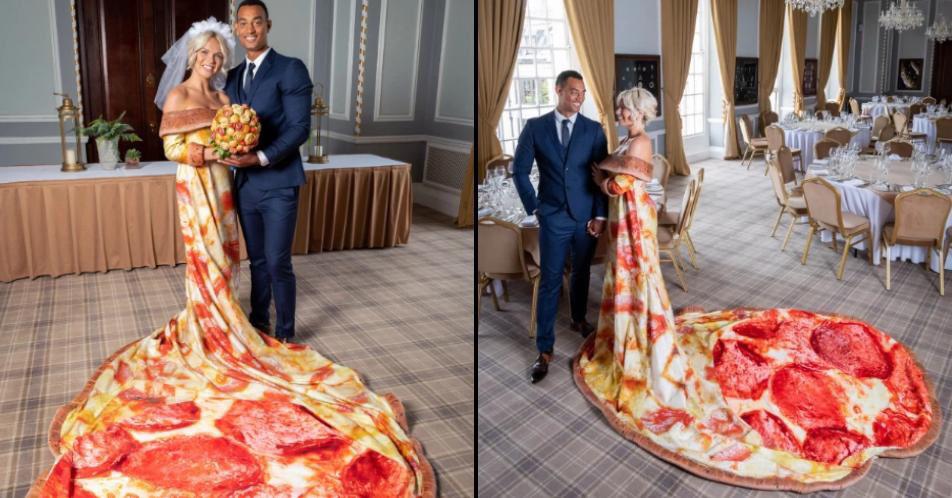 une robe de mariée insolite en pizza