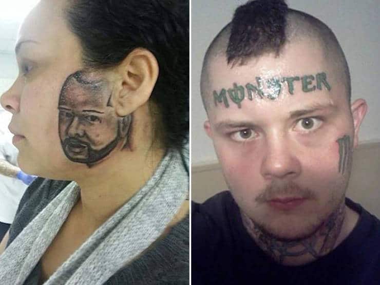 Des personnes tatouées sur le visage
