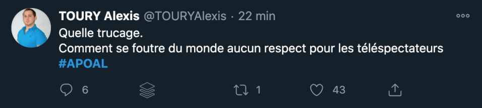 Tweet d'un internaute mécontent de l'émission A prendre ou à laisser avec Jean-Pierre Pernaut.