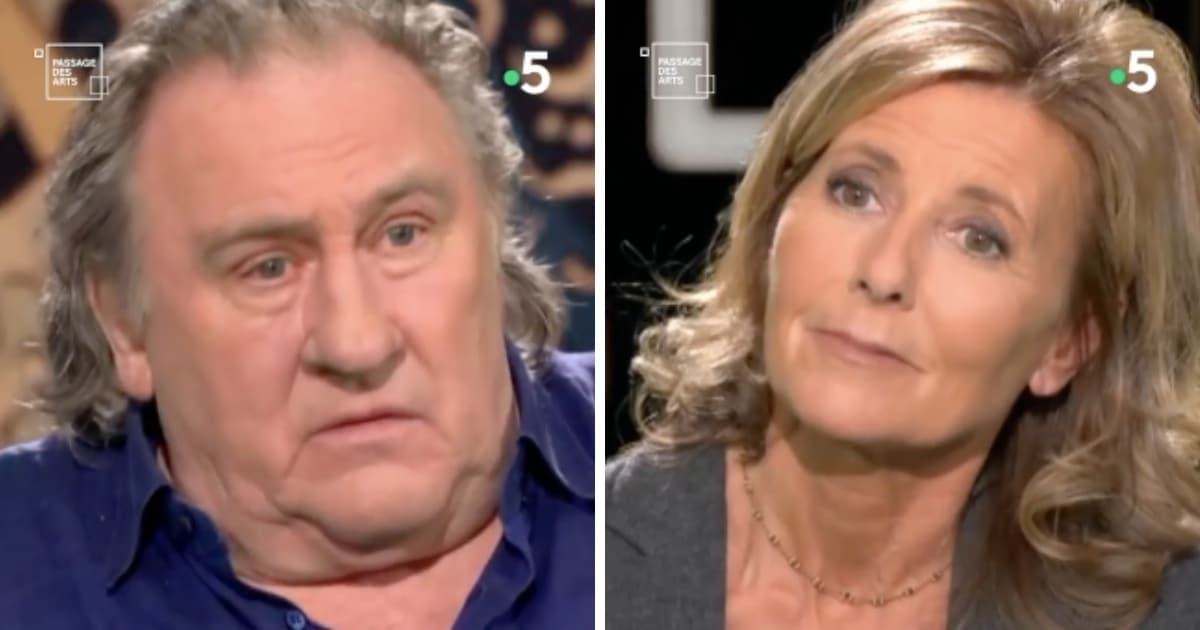 Gérard Depardieu et Claire Chazal dans Passage des arts sur France 5.