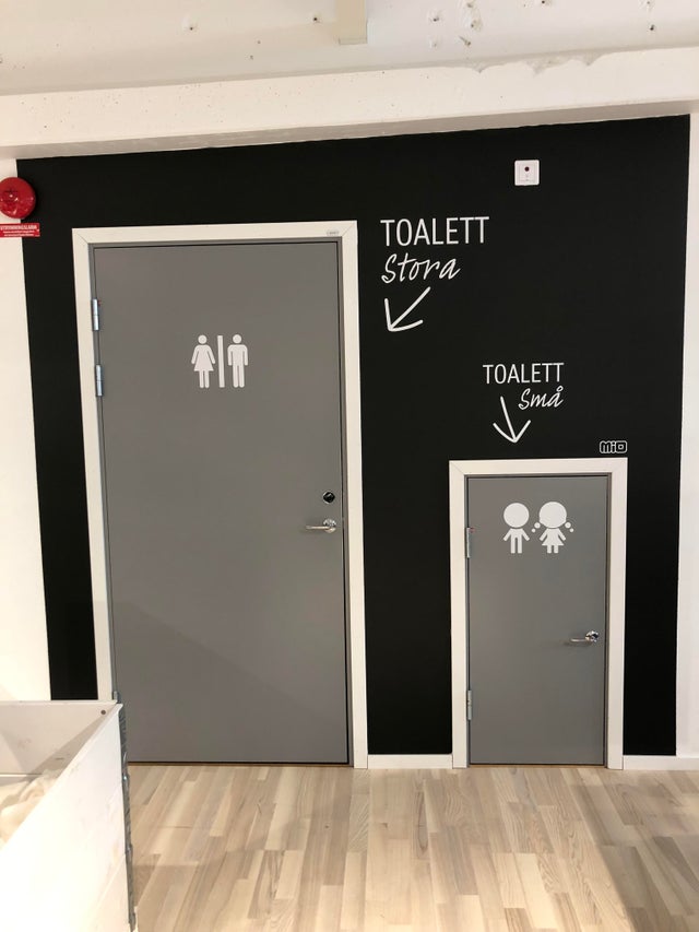 Les portes des wc publiques en Suèdes