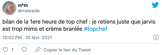 Réaction d'un internaute au lapsus de Baptiste dans Top Chef
