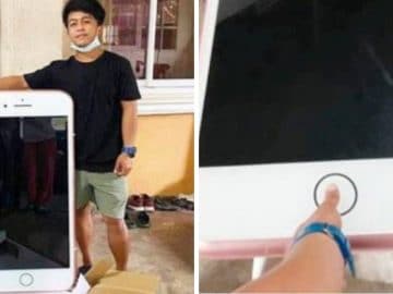 Il reçoit une table en forme d'iphone 7.