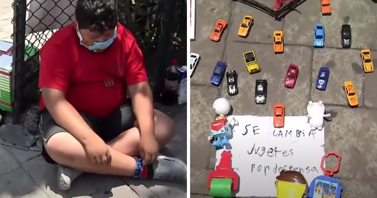 Luis, enfant pauvre, vend ses jouets au Mexique.