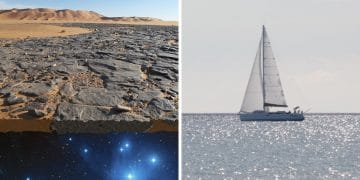 La terre plate et un bateau