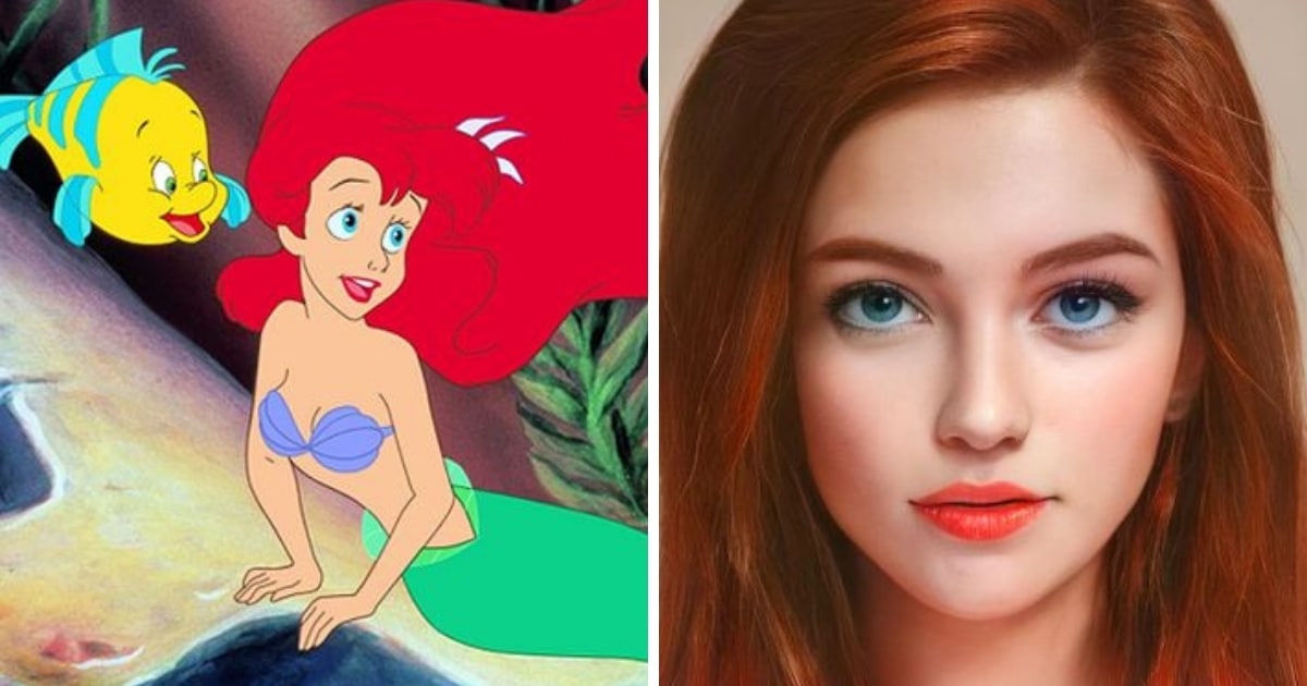 Ariel, dessin réaliste du personnage Walt Disney