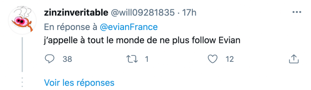 tweet sur evian