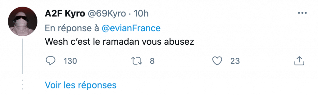 tweet sur evian