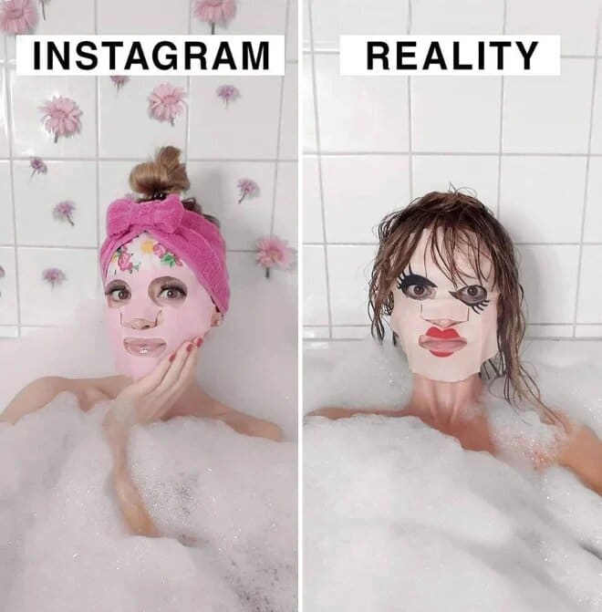 Géraldine West compare une photo sur Instagram à la réalité